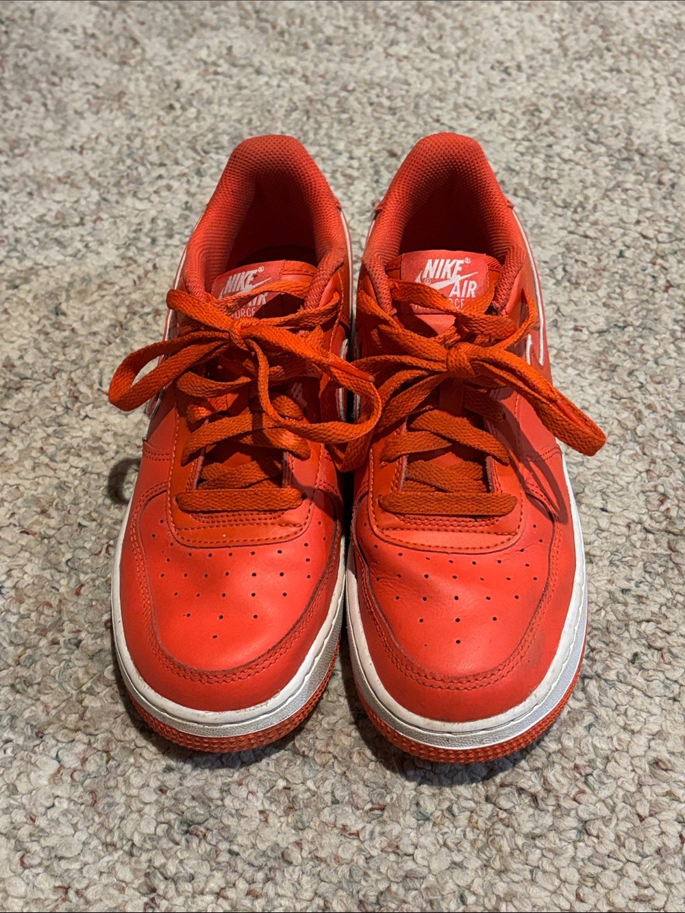 Nike Kids' Bright Orange Air Force 1 Low Sneakers Size US 6.5Y